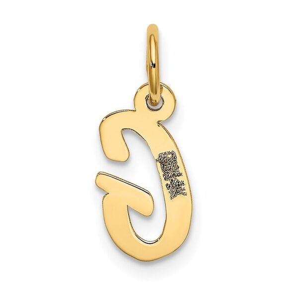 10k Yellow Gold Small Script Initial G Charm - Picture 4 of 4